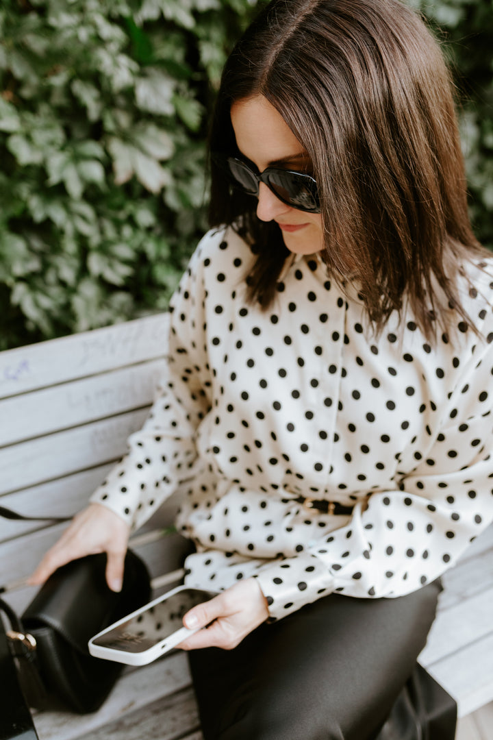 Satin Polka Dot Blouse