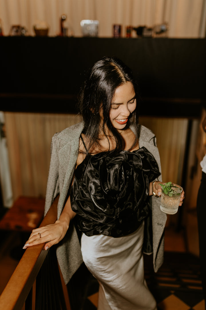 Rosette Cropped Blouse