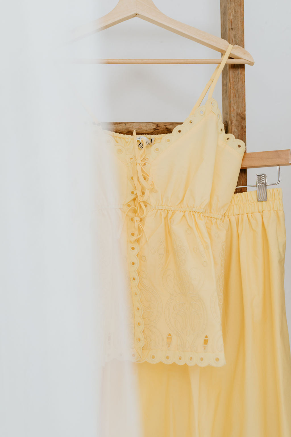 Yellow Eyelet Tank Top