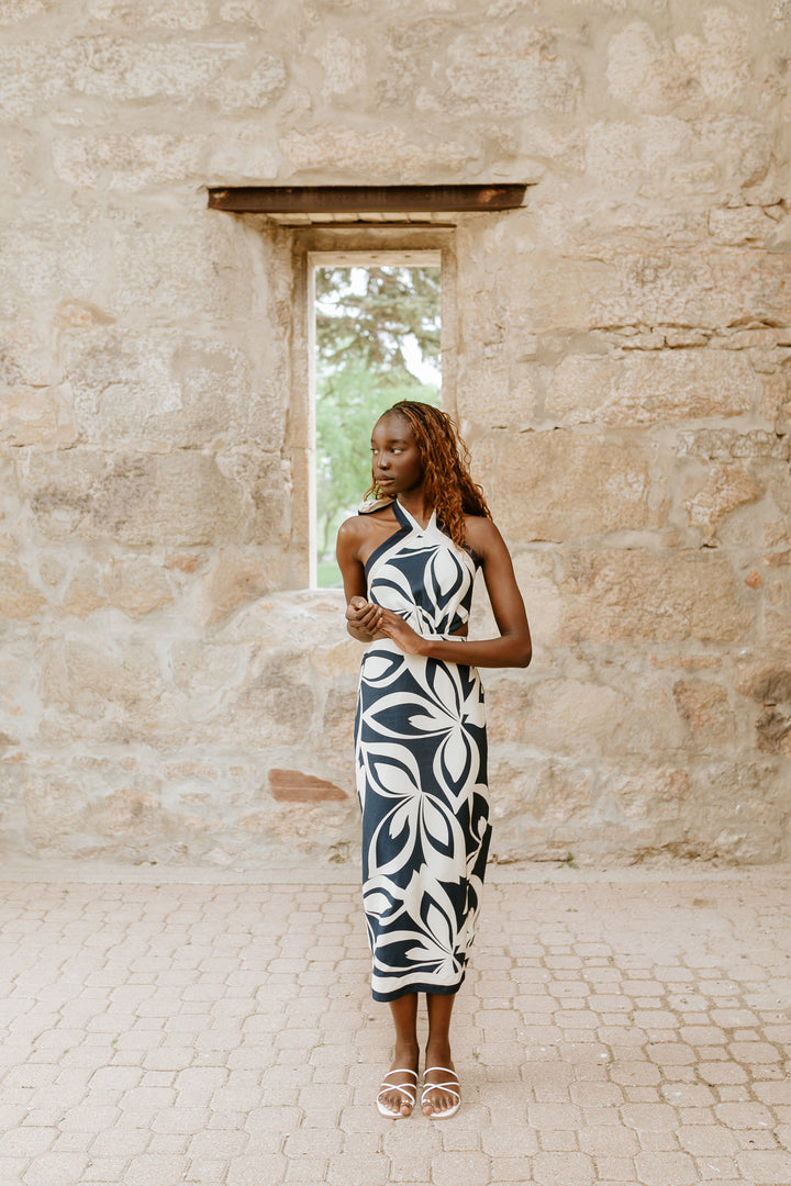 Summer Floral Halter Midi