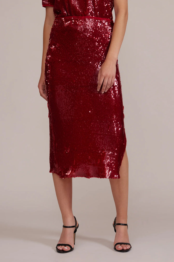 Molly Red Sequin Skirt