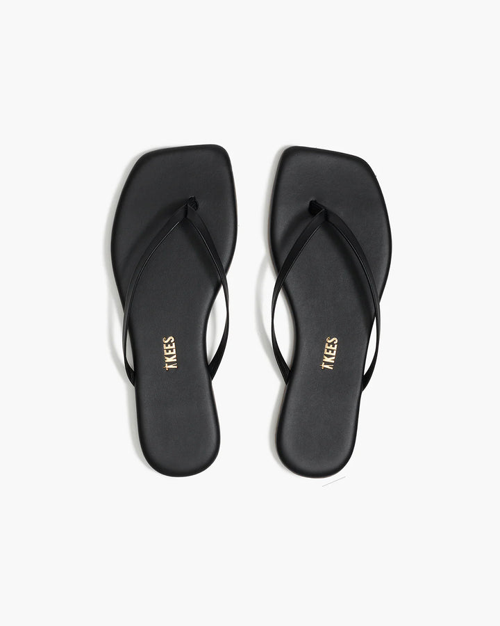 Tkees | Square Toe Lily Flip Flop - Black