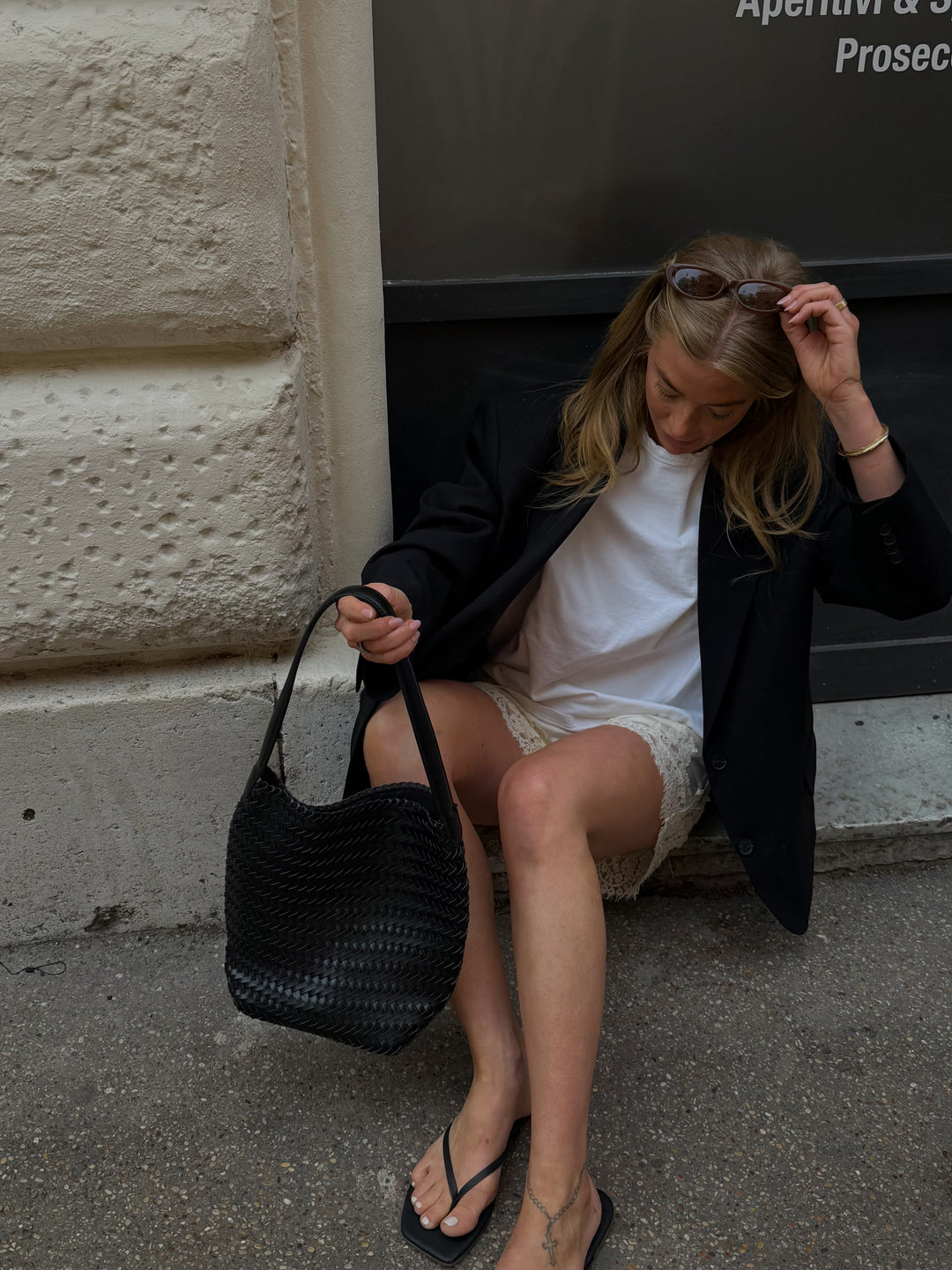 Viva Woven Tote Bag - Black