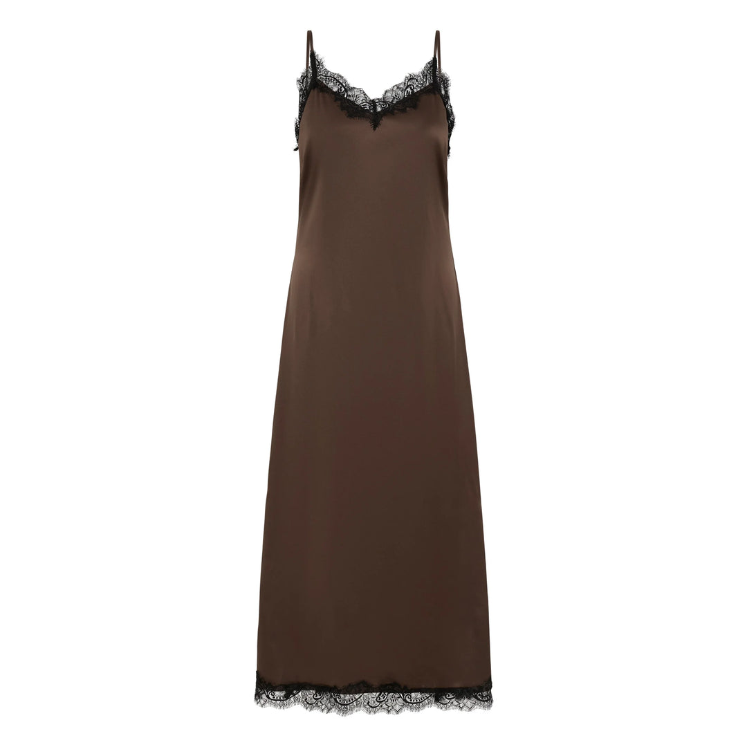B.Young | Lippy Satin Slip Dress - Java