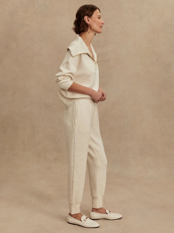 VARLEY | Slim Cuff Pant 27.5" - Ivory Marl Fleck