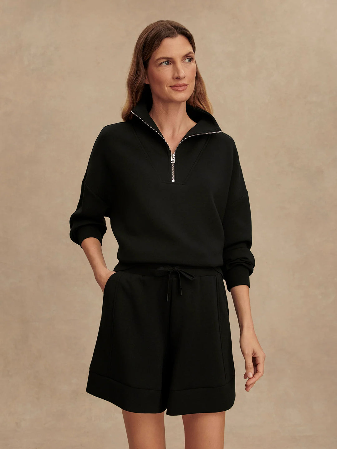 VARLEY | Hawley Half Zip Sweat - Black