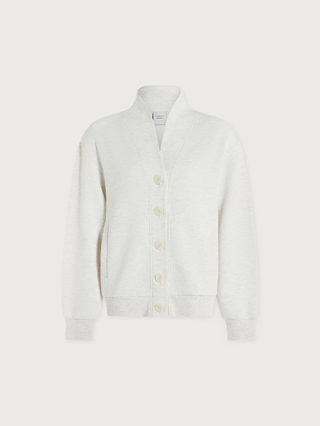 Varley | Celeste Button Through Sweat - Ivory Marl