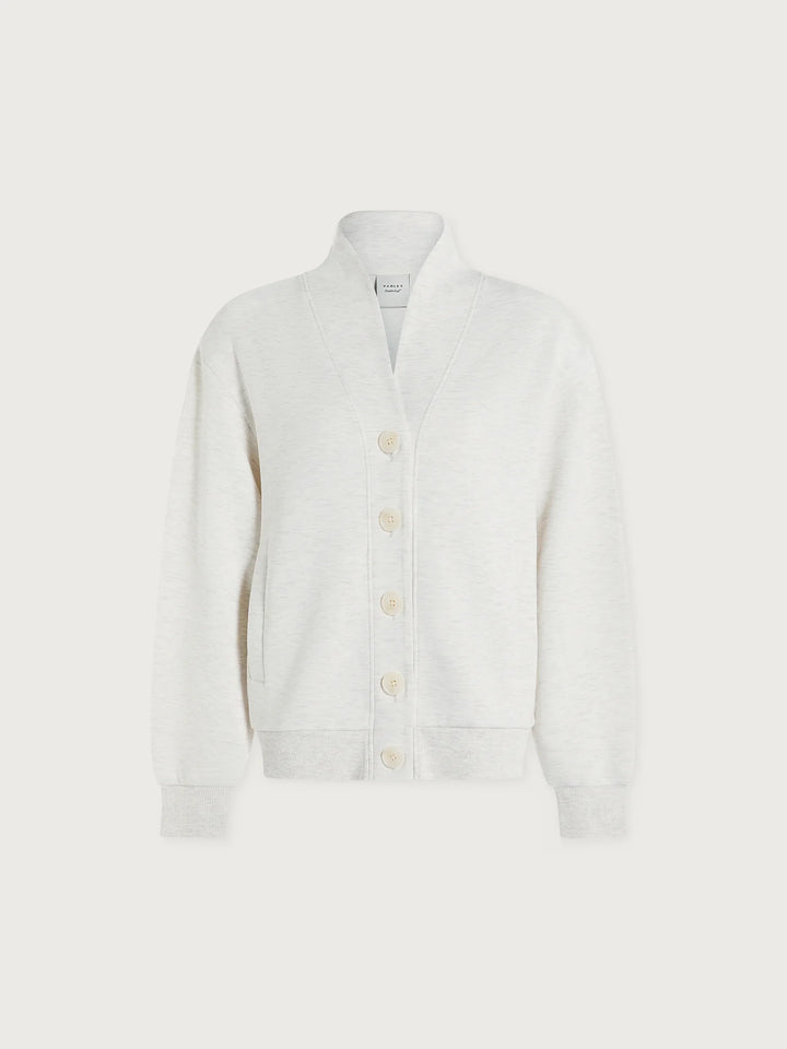Varley | Celeste Button Through Sweat - Ivory Marl