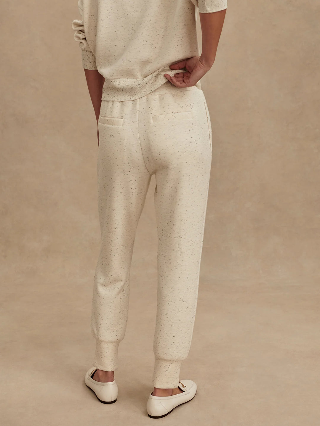 VARLEY | Slim Cuff Pant 27.5" - Ivory Marl Fleck