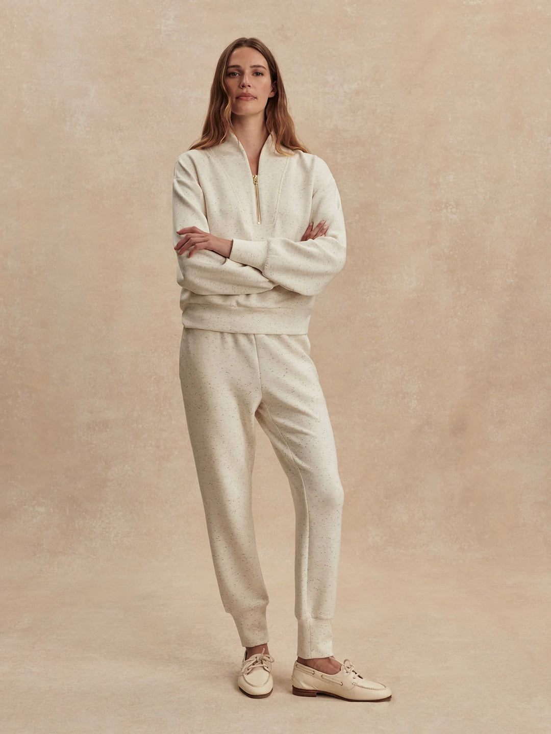 Varley | Davidson Sweat - Ivory Fleck