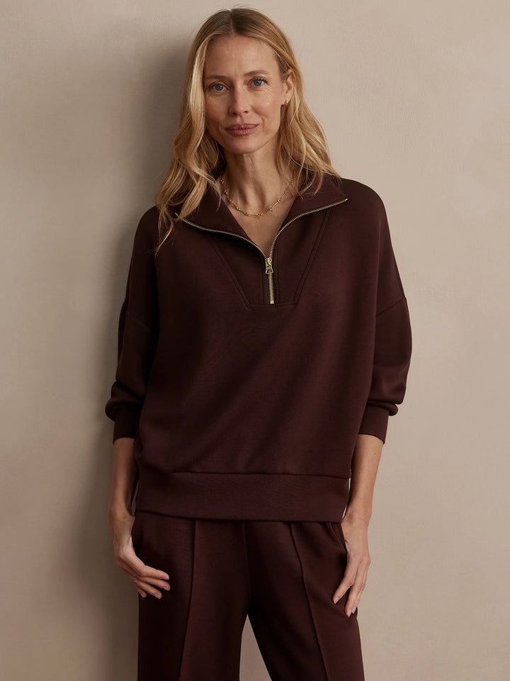 VARLEY | Hawley Half Zip Sweat - Coffee Bean