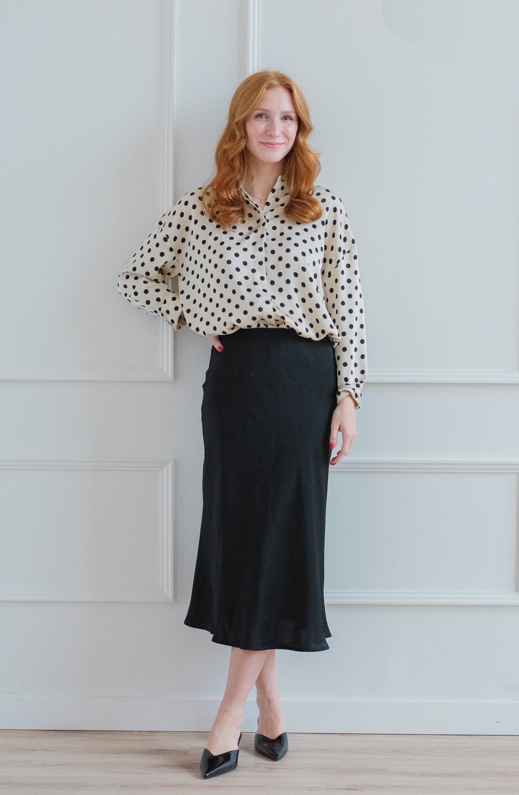 Satin Polka Dot Blouse