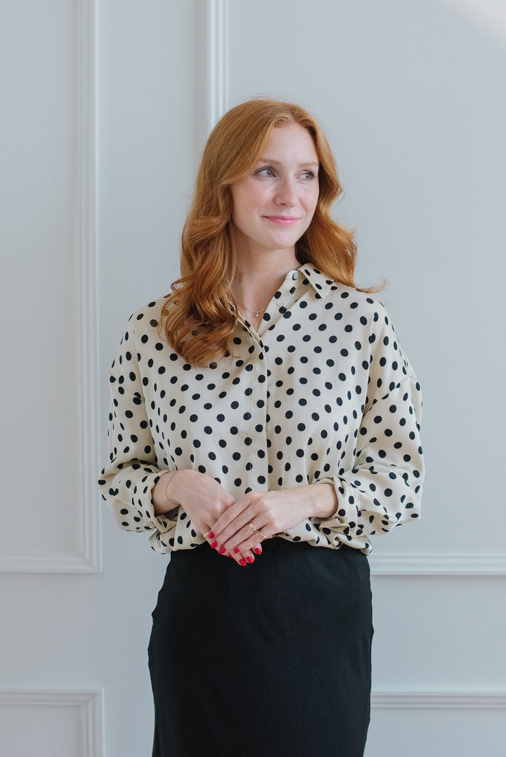 Satin Polka Dot Blouse