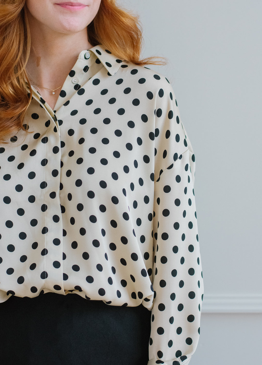 Satin Polka Dot Blouse