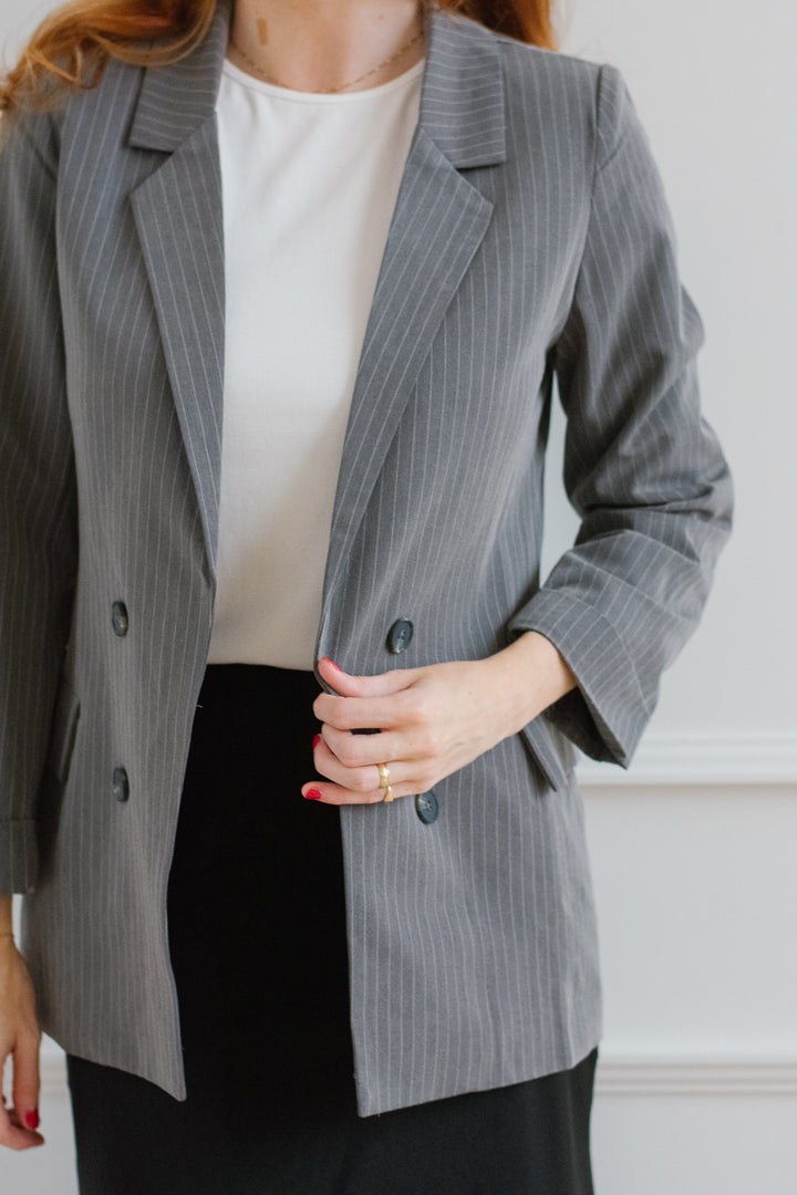 Hadley Grey Pinstripe Blazer