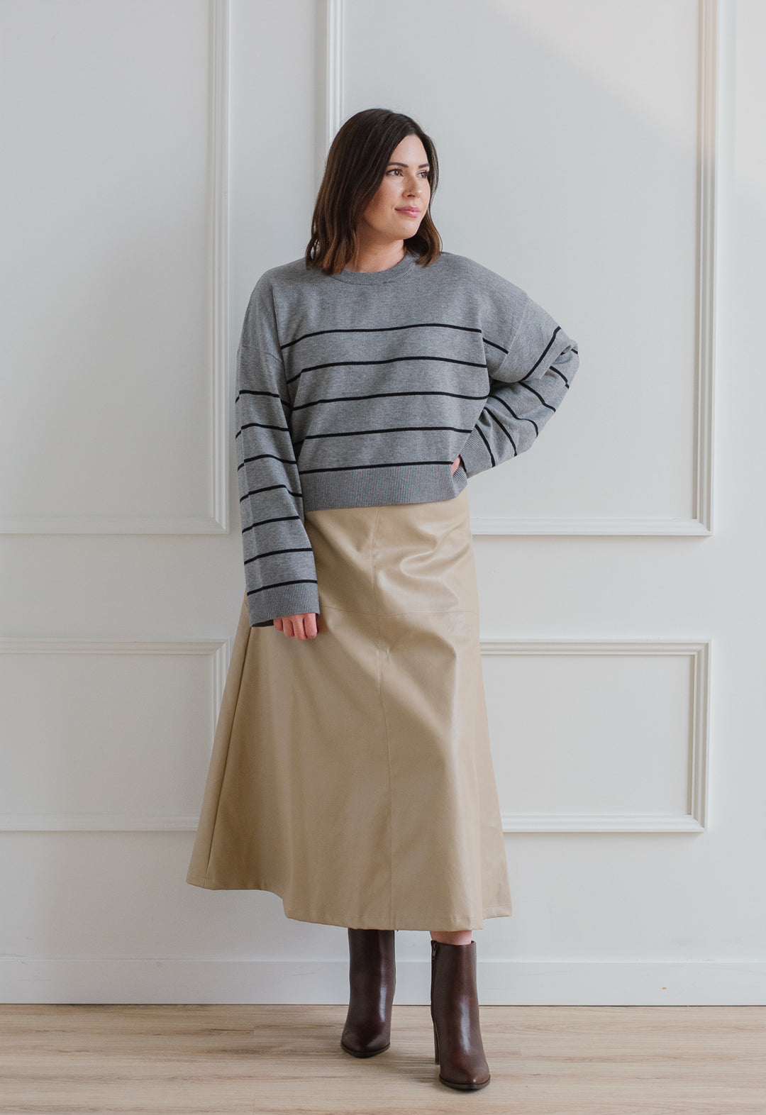 Classic Striped Boxy Crewneck