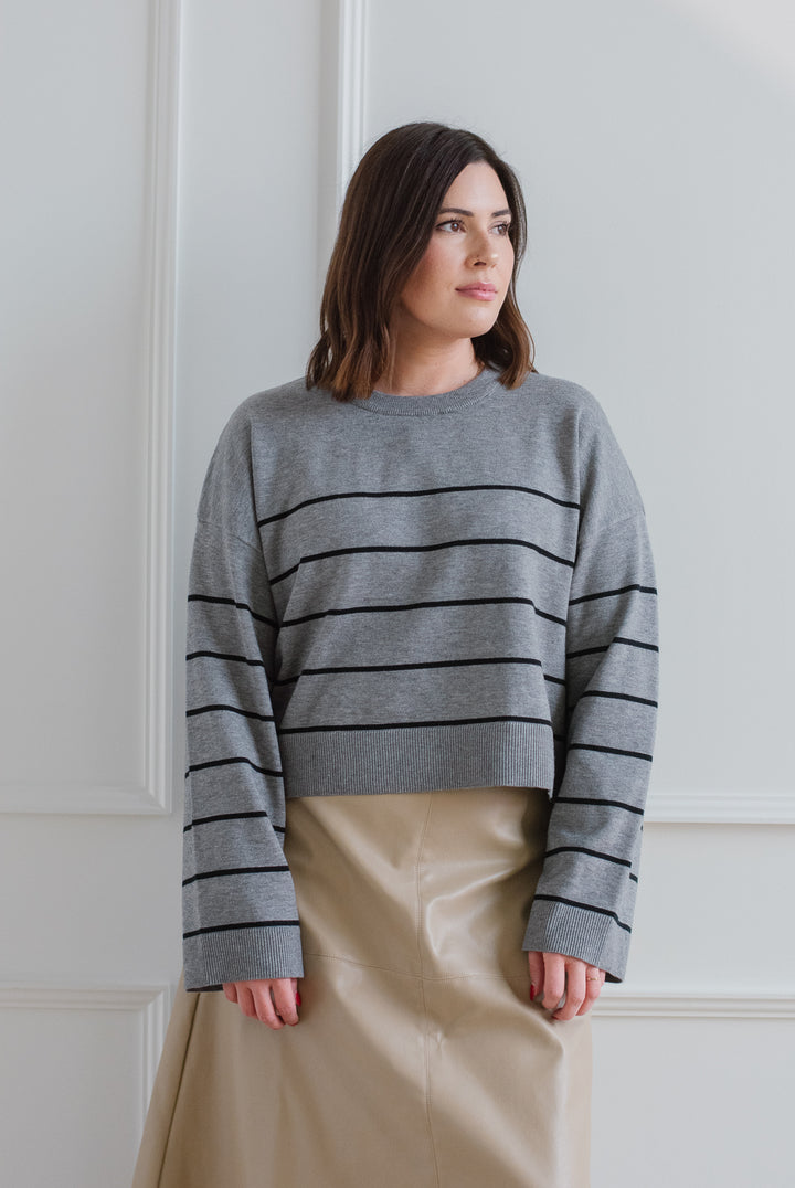 Classic Striped Boxy Crewneck