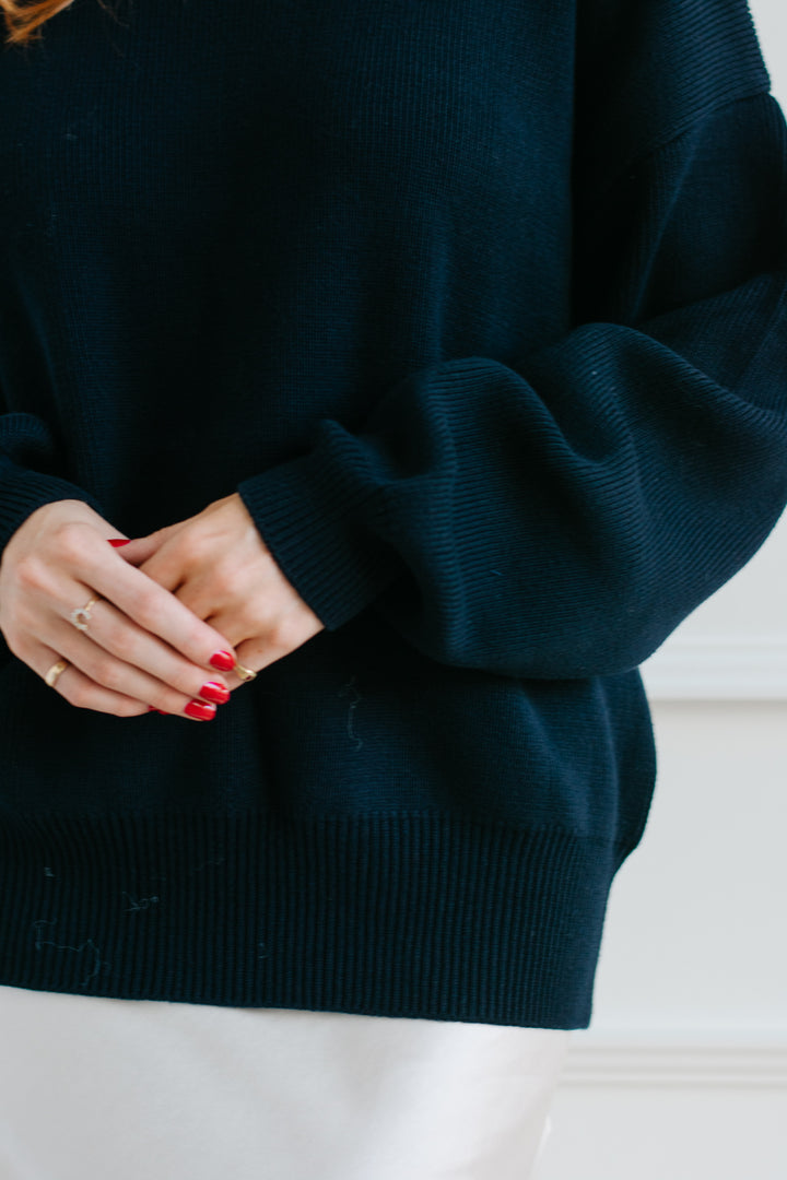 Perfectly Oversized Navy Crew