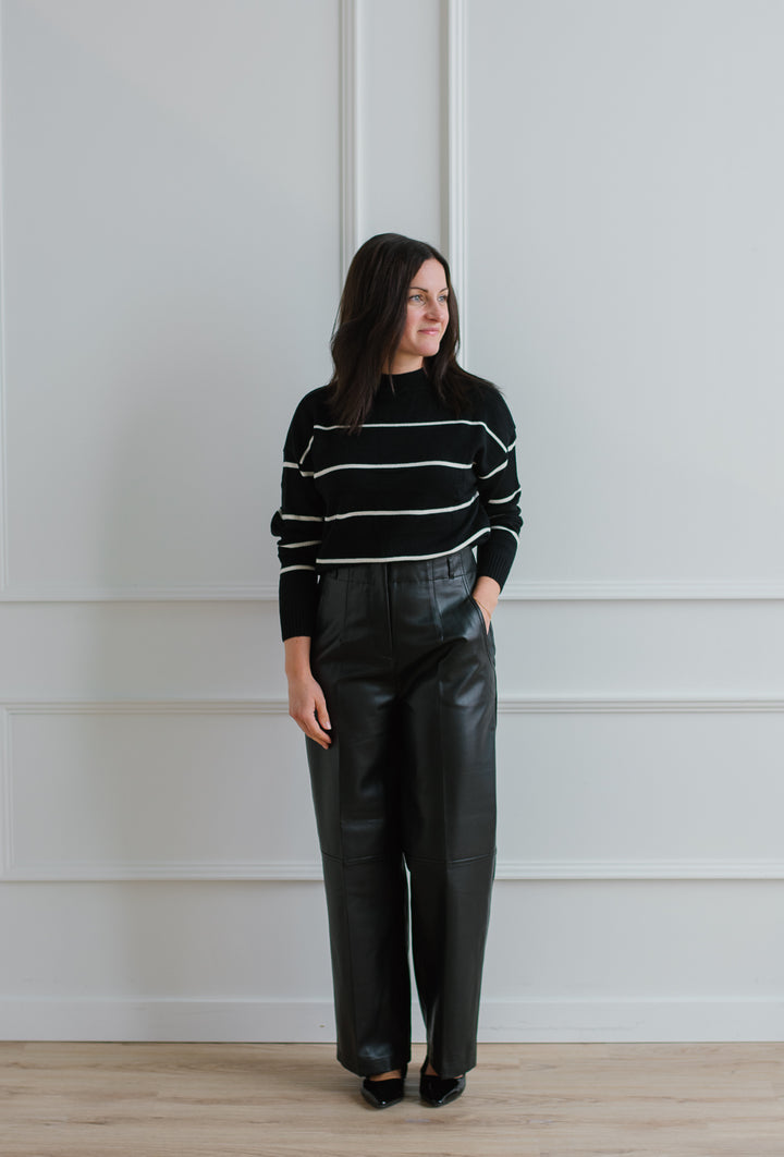 Leather Wide Leg Trouser