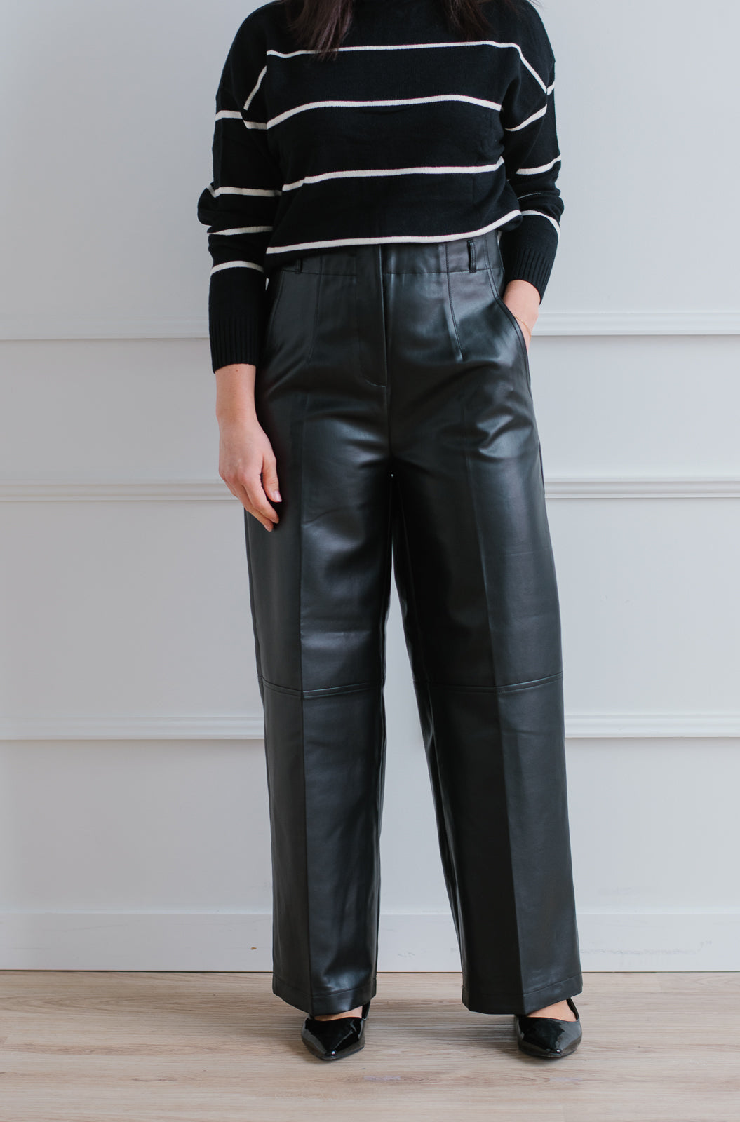 Leather Wide Leg Trouser