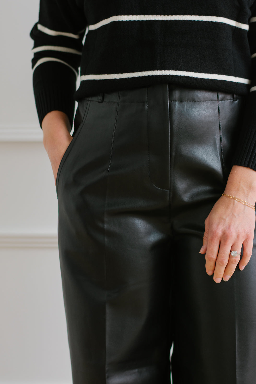 Leather Wide Leg Trouser