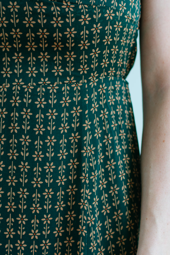 Pine Ditsy Floral Midi Dress