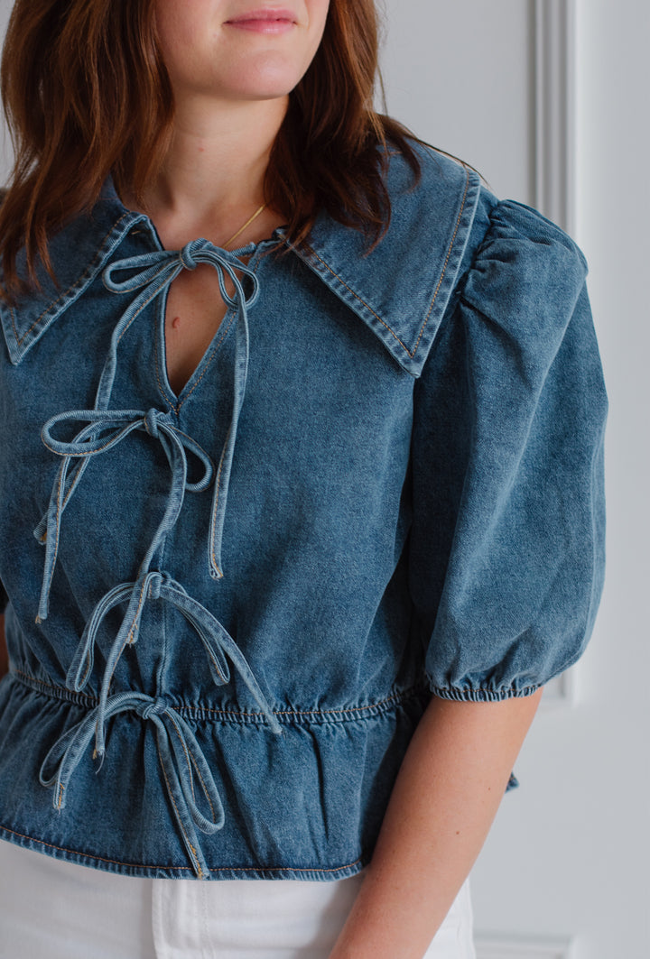 Ashton Denim Tie Top