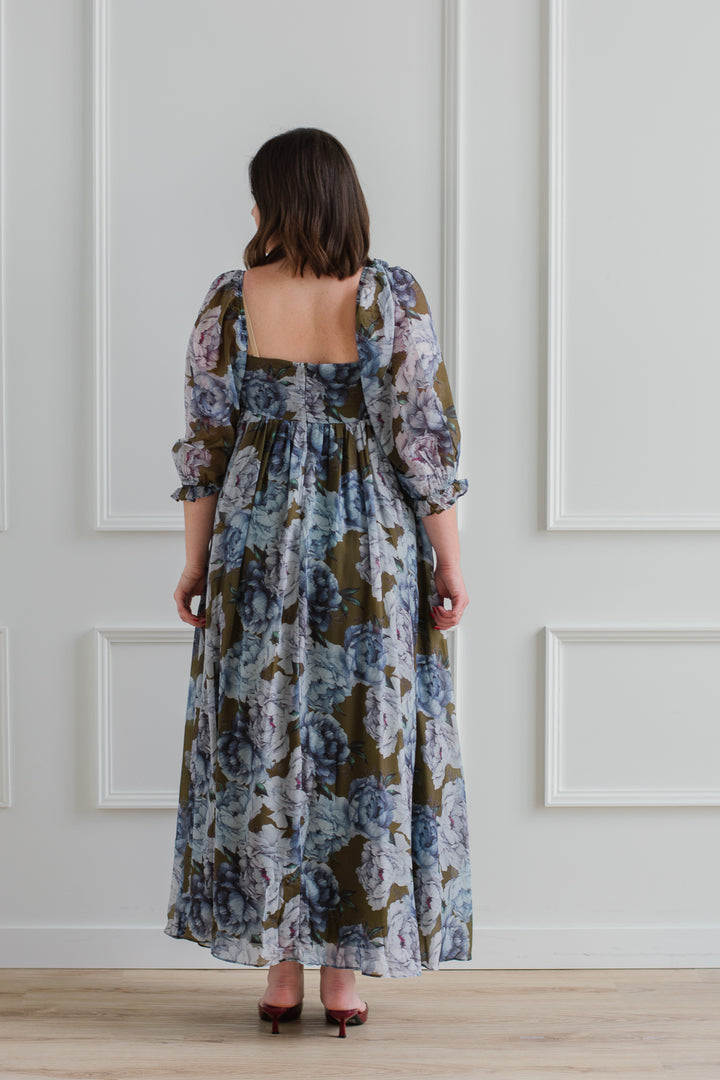 Olive Floral Maxi Dress