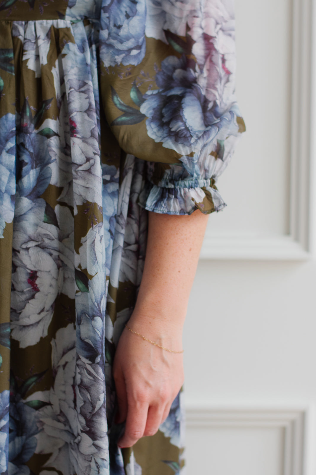 Olive Floral Maxi Dress