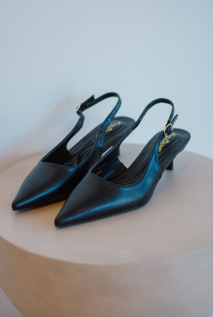 Stile Slingback Kitten Heel - Black