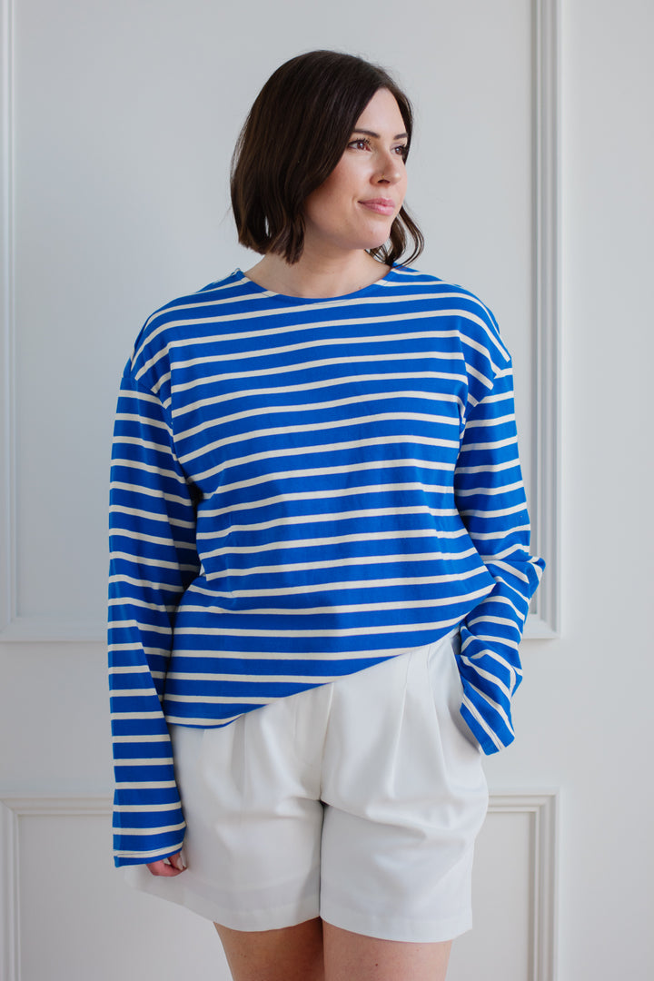 Striped Longsleeve - Cobalt Blue