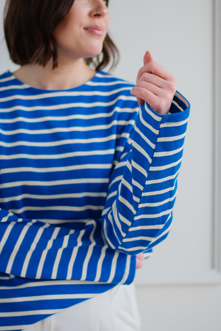 Striped Longsleeve - Cobalt Blue