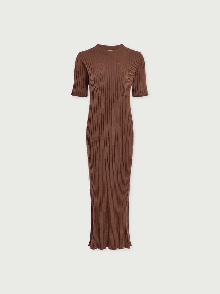 VARLEY | Maeve Rib Knit Dress - Deep Taupe