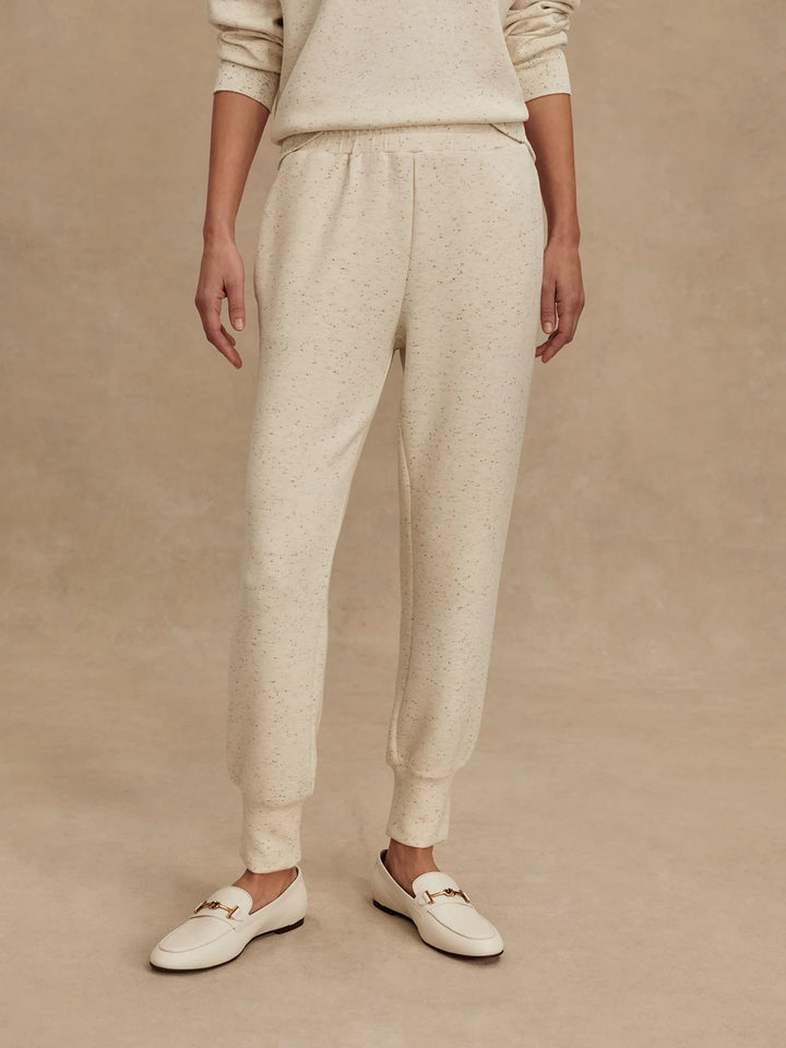 VARLEY | Slim Cuff Pant 27.5" - Ivory Marl Fleck