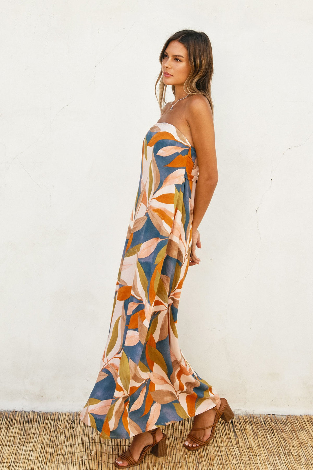 Destinations Floral Strapless Maxi