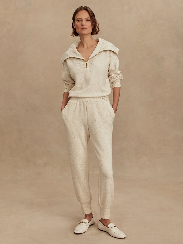VARLEY | Slim Cuff Pant 27.5" - Ivory Marl Fleck