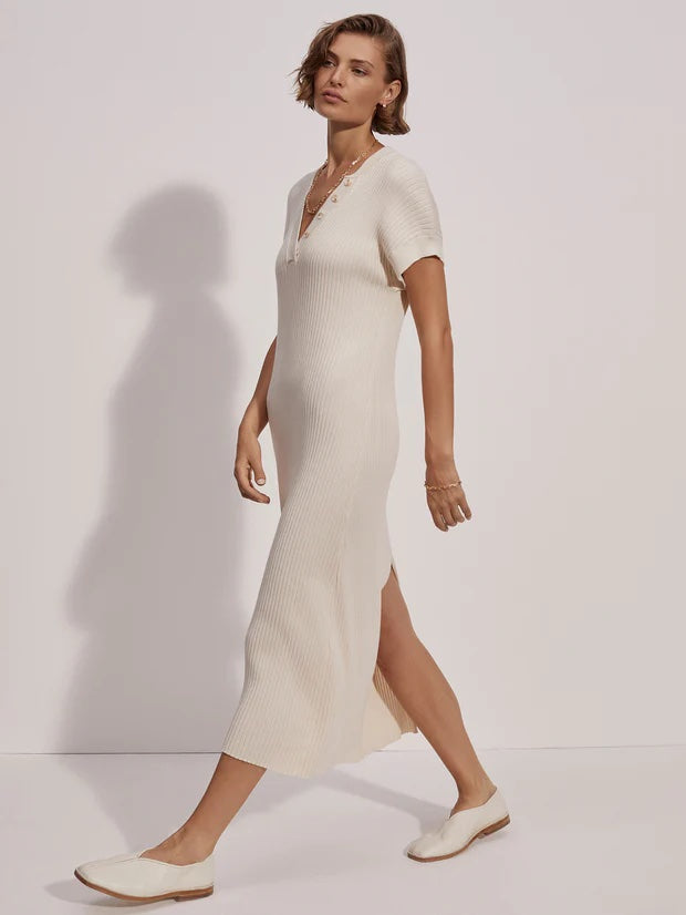 VARLEY | Aria Knit Midi Dress - Whitecap Grey