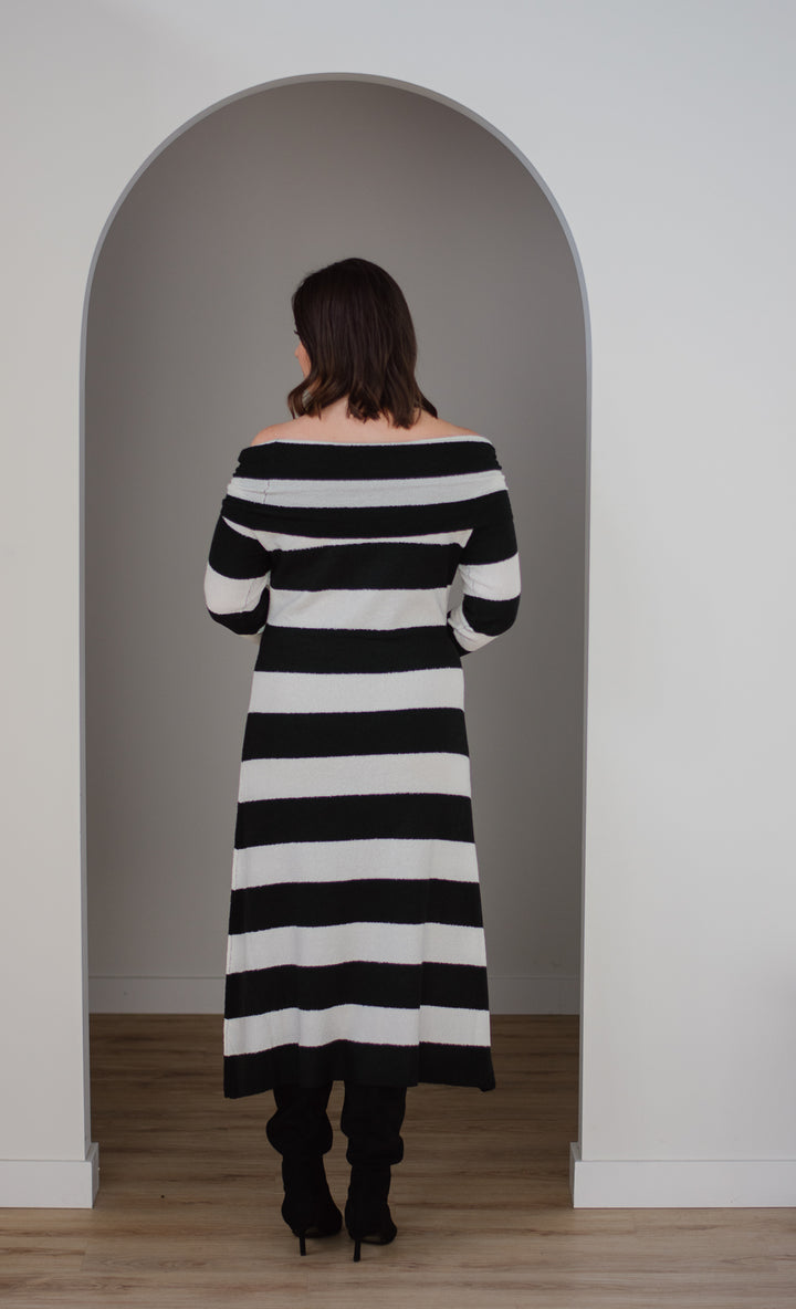 Striped OTS Sweater Dress