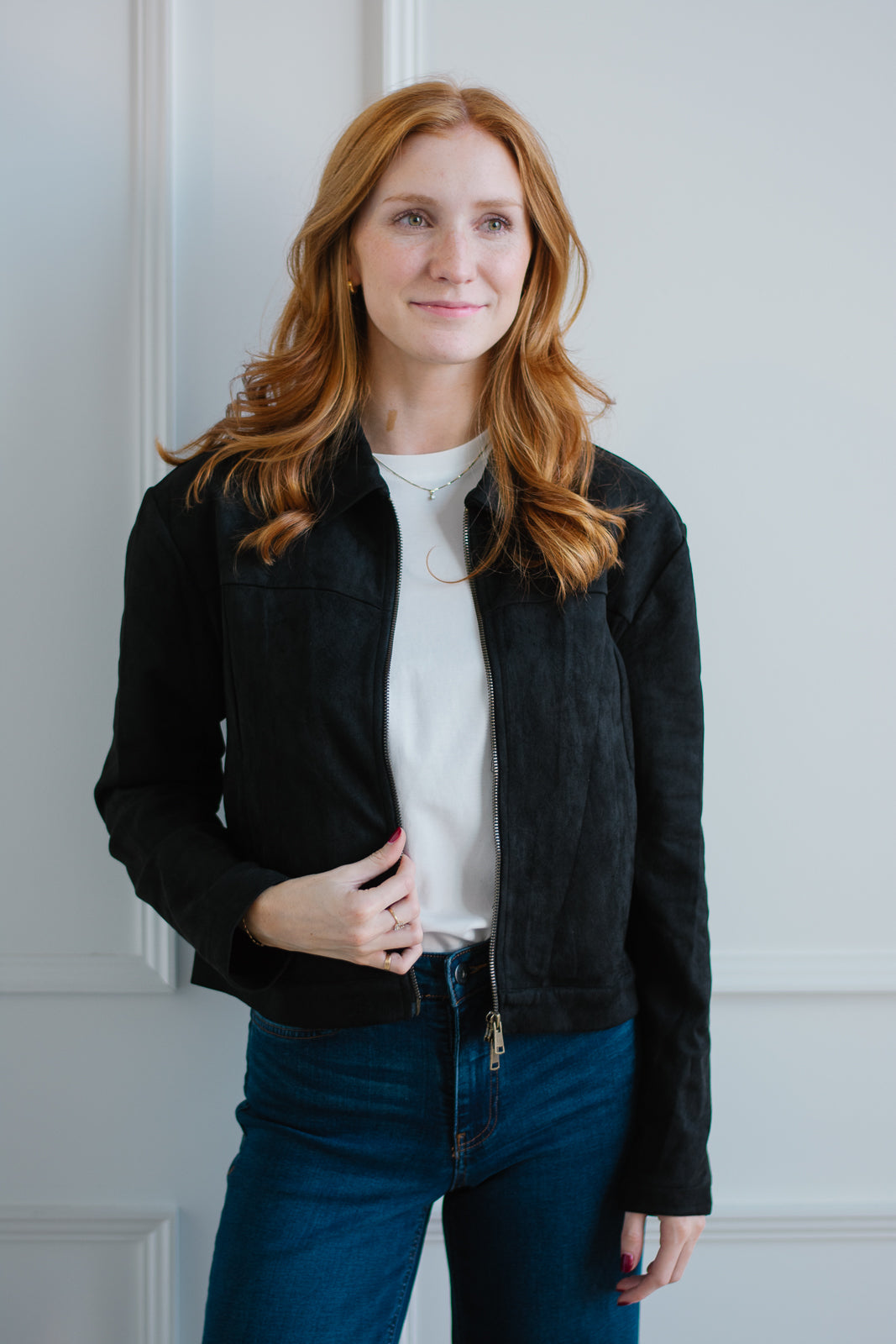 Black Suede Cropped Jacket