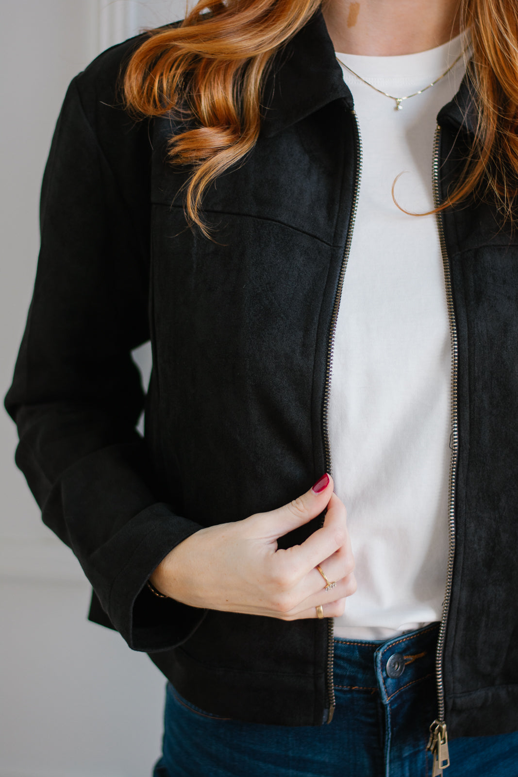 Black Suede Cropped Jacket