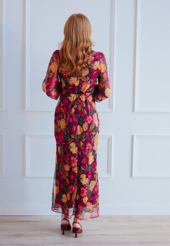 Burgundy Bloom Maxi Dress