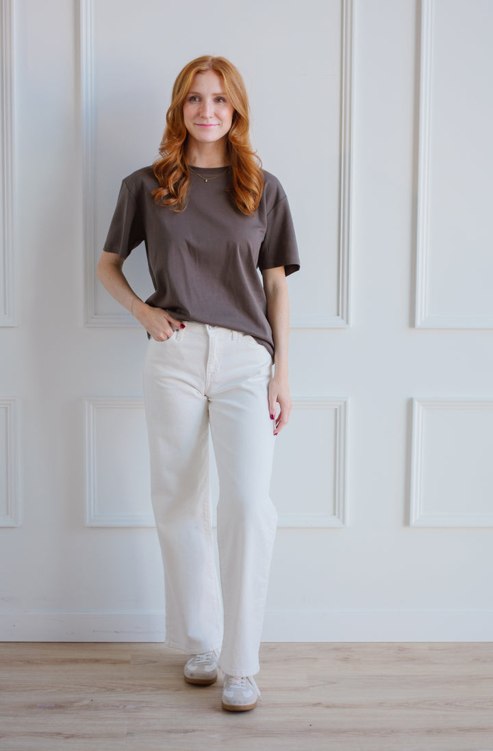 Elevated Boxy Tee - Truffle