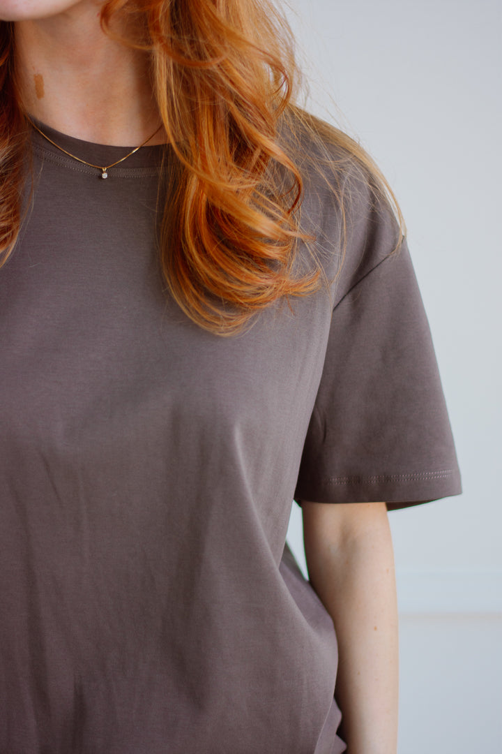 Elevated Boxy Tee - Truffle