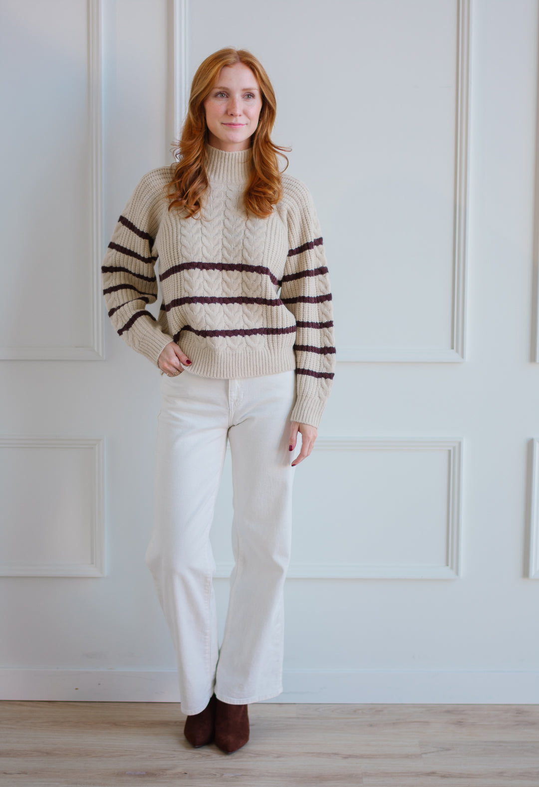 Spice Striped Chunky Turtleneck