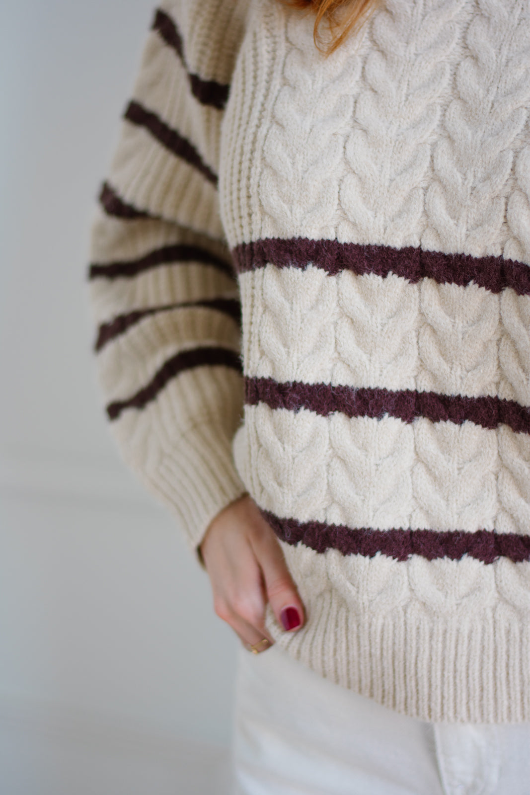 Spice Striped Chunky Turtleneck