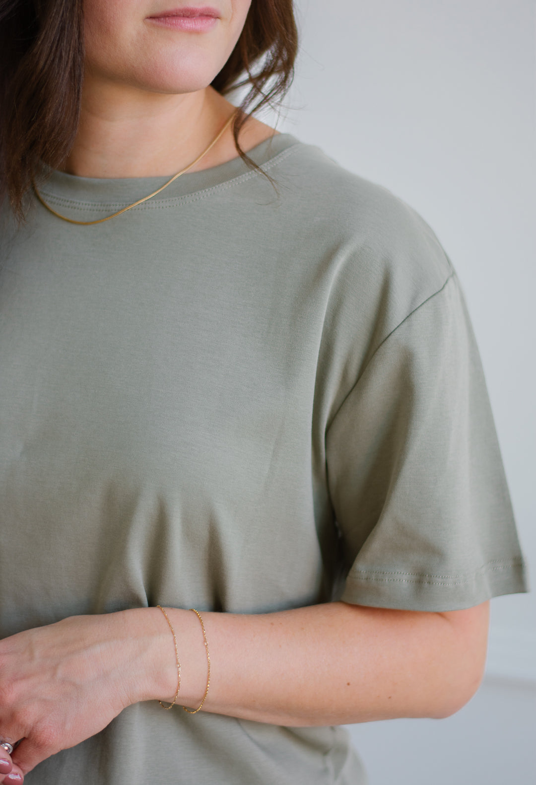 Elevated Boxy Tee - Silver Sage