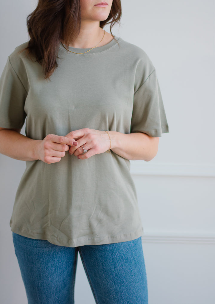 Elevated Boxy Tee - Silver Sage