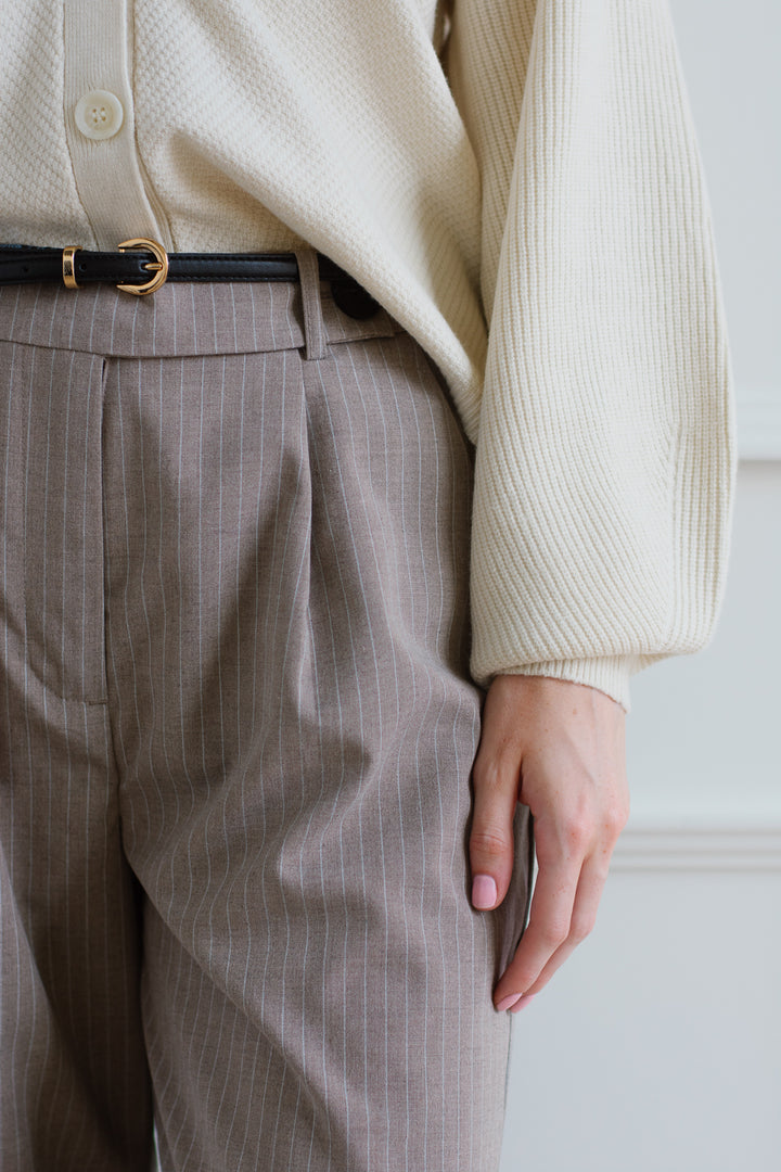 b.young - Elotte Walnut Pinstripe Trouser