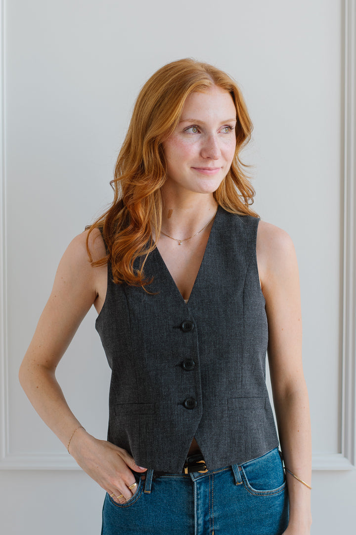 b.young - Danta Charcoal Waistcoat