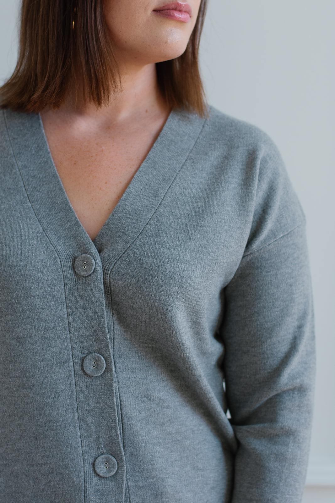 Grey Button Cardigan